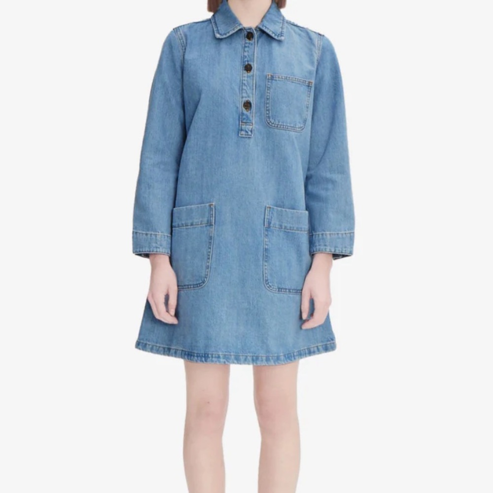 A.P.C. Aurelia Dress in stone washed indigo